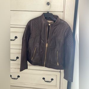 MICHAEL KORS brown leather jacket